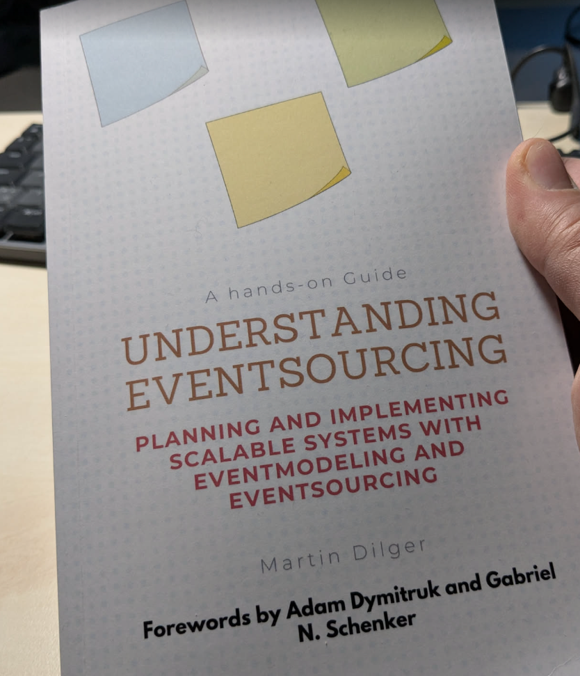 Foto showing the book cover of Martin Dilger Book Understanding Eventsourcing