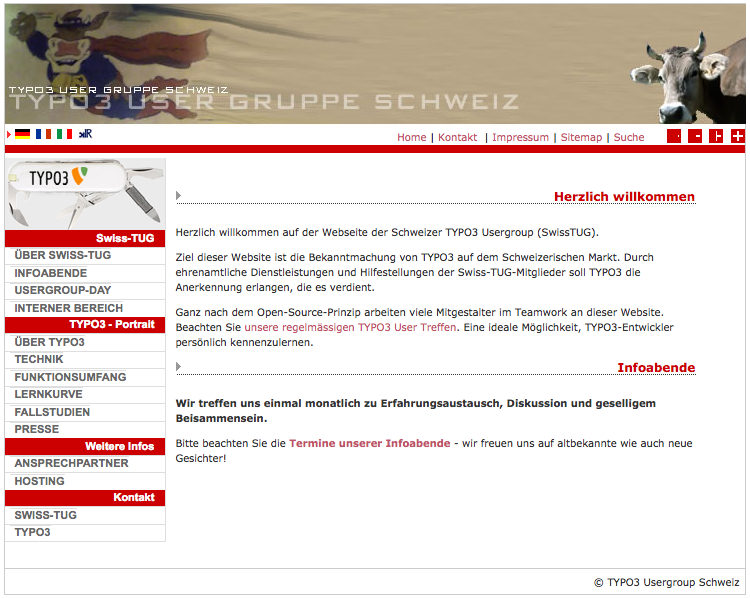 The Swiss-TUG Website as of 2013-04-09