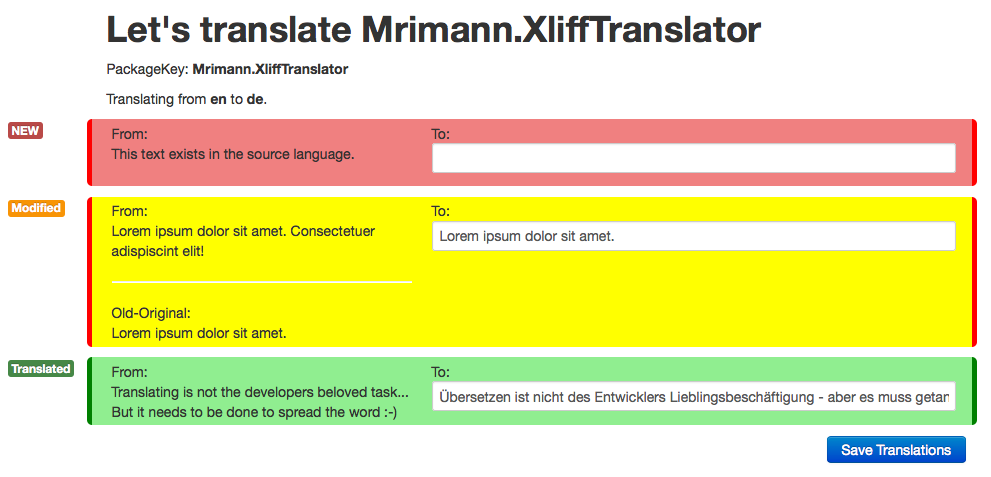 XliffTranslator in Action